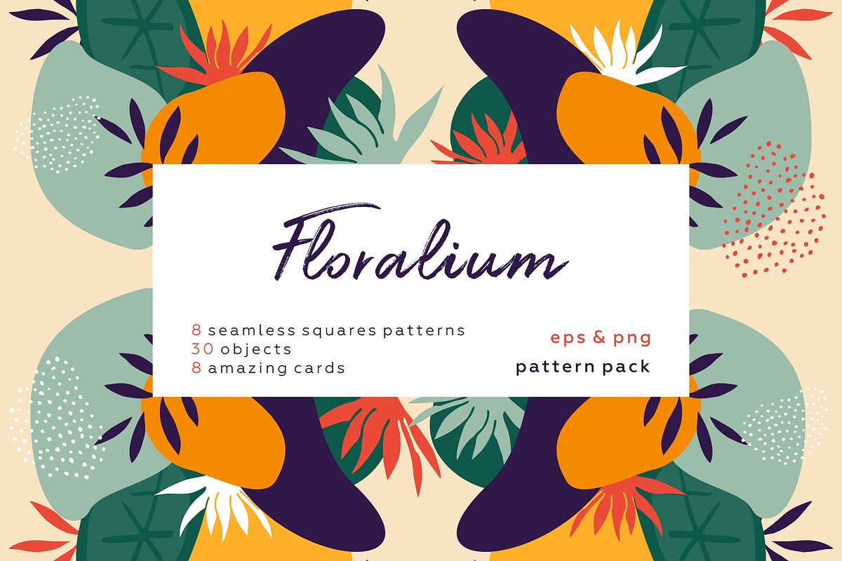 Floral abstract bundle. Botanic set., a Pattern Graphic by lisa_kalev (Photo 2 of 24)