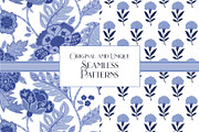 Boho Indian Blue White Patterns, a Pattern Graphic by RachelStudio (Thumbnail 5 of 8)