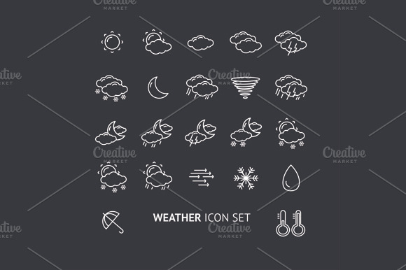 Weather Icon Set. Vector