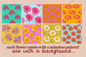 Retro Wildflowers - Bold Flowers