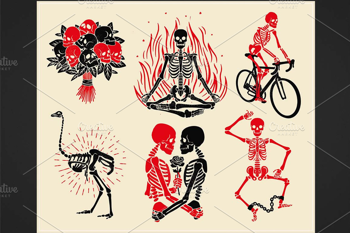 Skeletons` Logos Collection #3, an Illustration by Moloko88 (Photo 2 of 3)