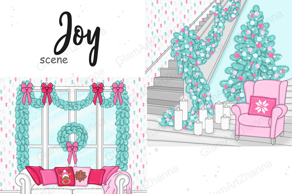 Joy Scene, a Seasonal Illustration by GlamArtZhanna (Photo 3 of 3)