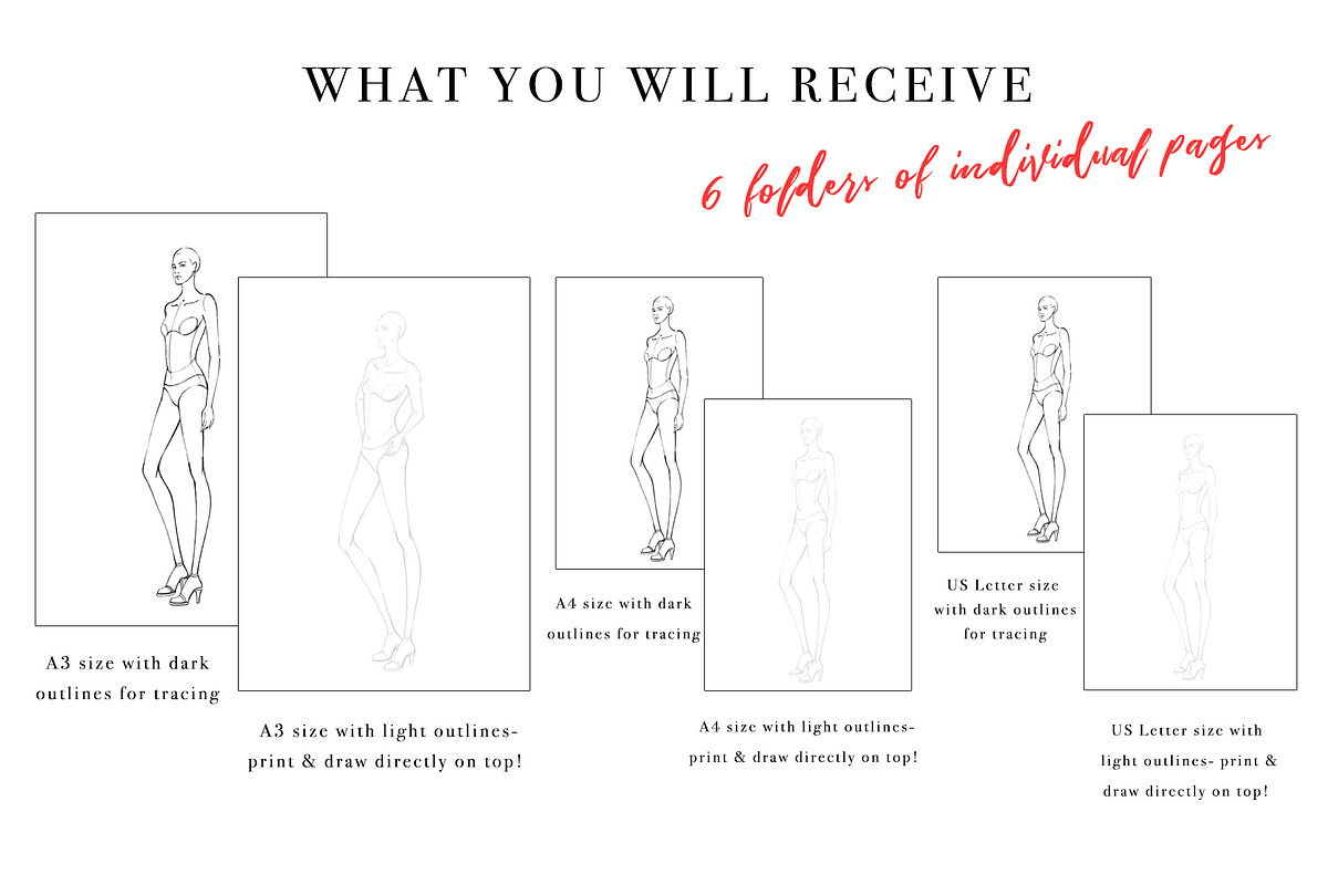 Side/3-Quarter/Back Croquis Pack, an Illustration by Art by Lin (Photo 2 of 4)