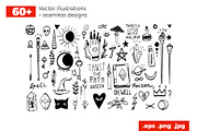 Doodle Witch - Magic Set & Patterns, an Outline Icon by Sopelkin (Thumbnail 3 of 10)