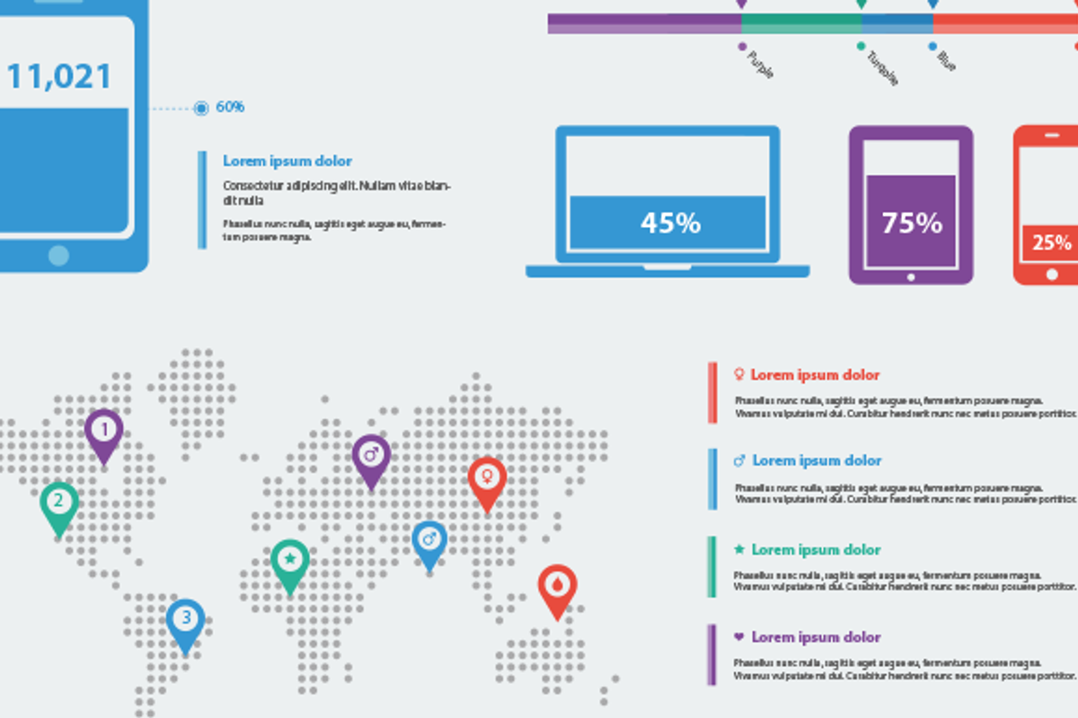 Flat Infographic Elements Collection preview 3