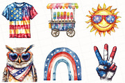 Groovy 4th of July Clipart, an Illustration by OK Design (Thumbnail 2 of 5)