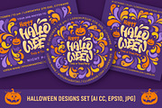 Halloween Designs Set, a Poster Template by Vector beauty (Thumbnail 1 of 4)