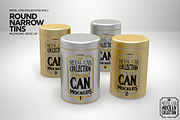 Round Narrow Tins Packaging Mockup, a Cups & Container Mockup by INCDesign (Thumbnail 4 of 6)