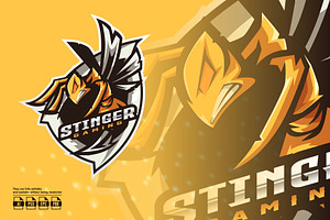 Bee Mascot Esport Logo, a Branding & Logo Template by prps.std