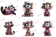 Quirky Christmas Cat Clipart, an Illustration by DreamArtGraphic (Thumbnail 2 of 5)