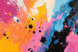 Abstract Colorful Paint Splatter Art, a Photo by Pixeness Studio