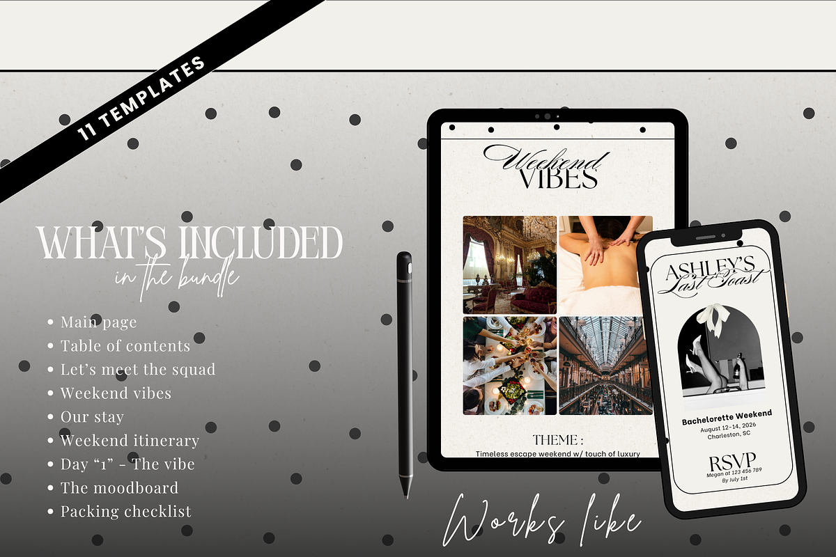 Bachelorette Itinerary Template, a Social Media Template by PixelBloomClub (Photo 4 of 4)