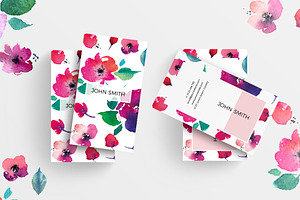 Oil Paint Flower Business Card