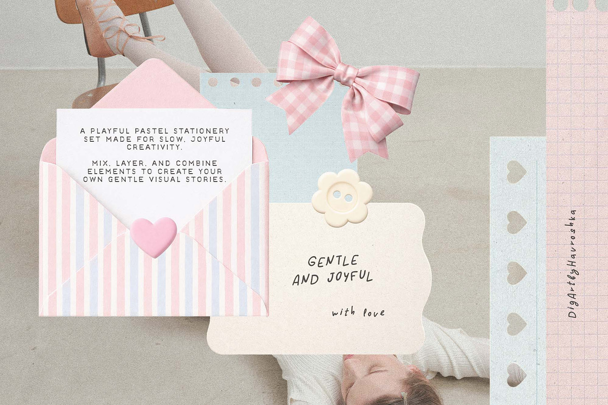 Playful Pastel Stationery, an Object Graphic by DigARTbyHavroshka (Photo 11 of 12)