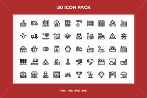 Village icons, an Outline Icon by Wencory