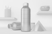 Water Bottle Desktop Mockup, a Merchandise Mockup by Qaleb Studio (Thumbnail 1 of 2)