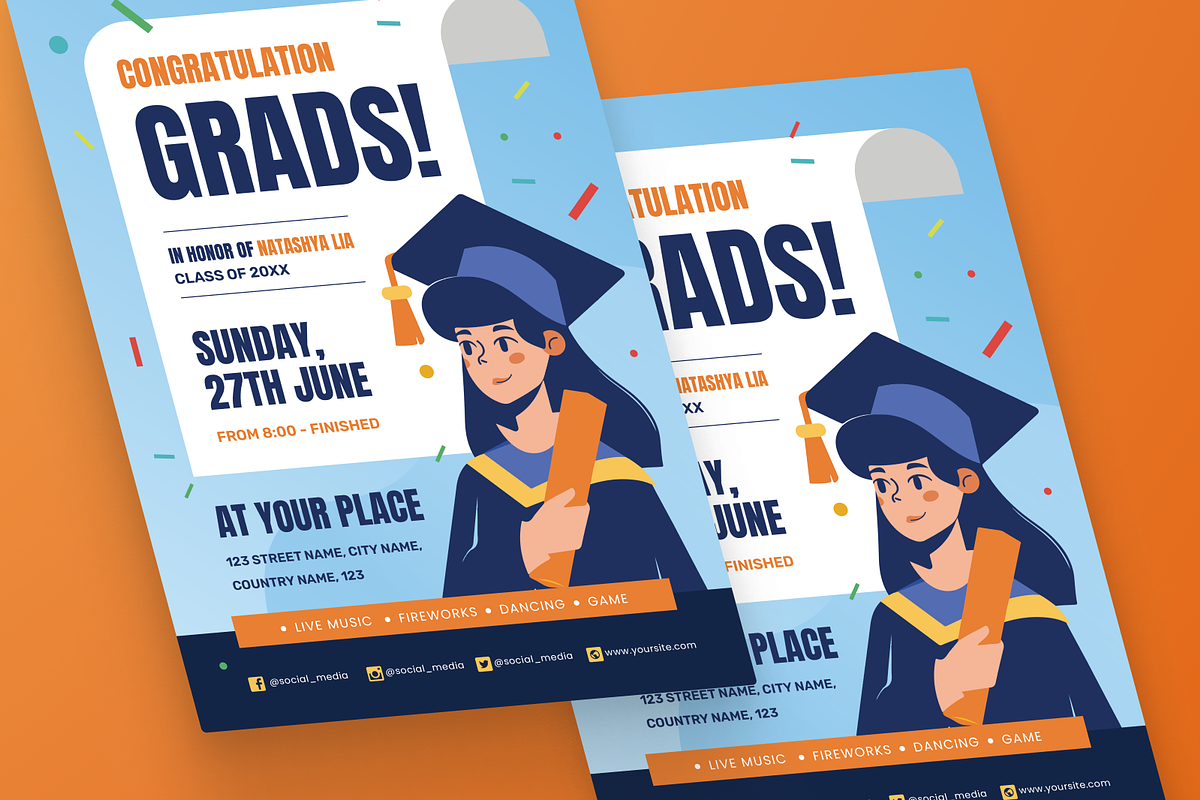 Graduation Party Invitation, a Flyer Template by MMPixelCraft (Photo 2 of 5)