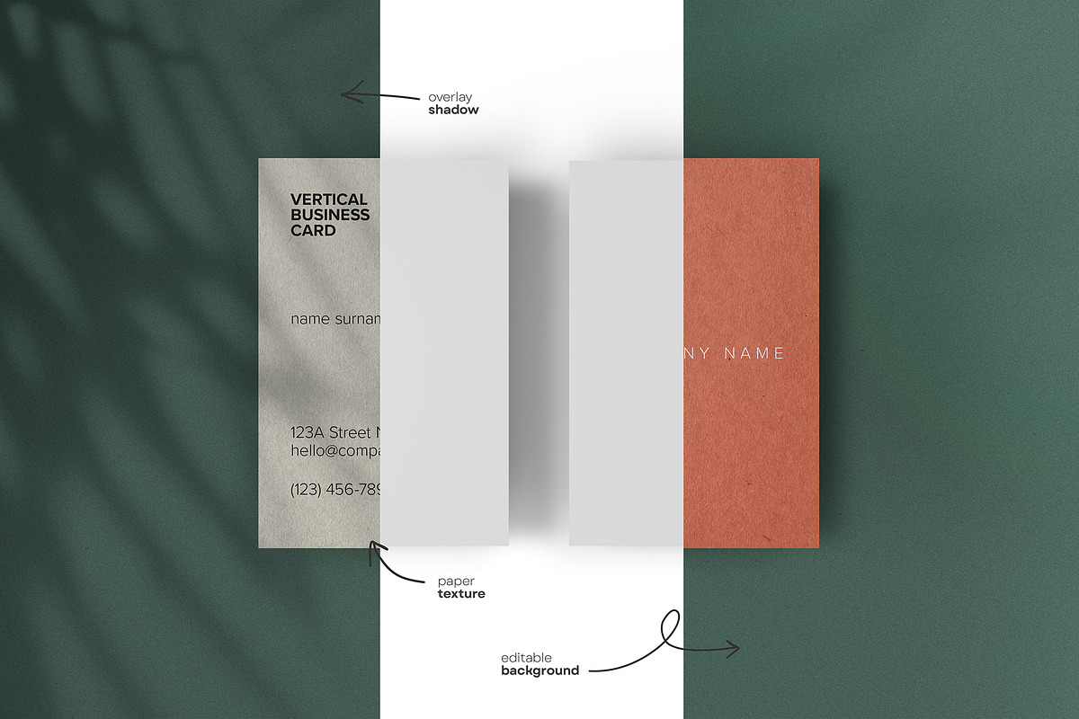 Vertical Business Card Mockup, a Product Mockup by dpi (Photo 2 of 7)