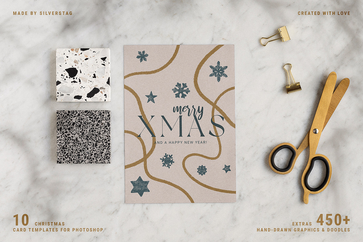 Christmas Card Templates & Extras, a Card Template by SilverStag Type Foundry (Photo 7 of 20)