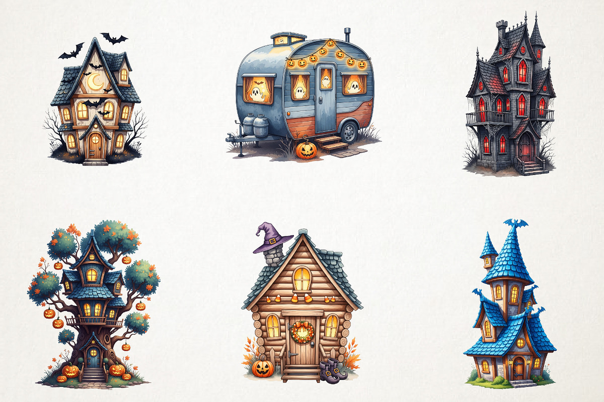 Halloween Magical House Sublimation, an Illustration by RobertsArt (Photo 2 of 7)