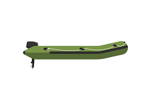 Inflatable green boat
