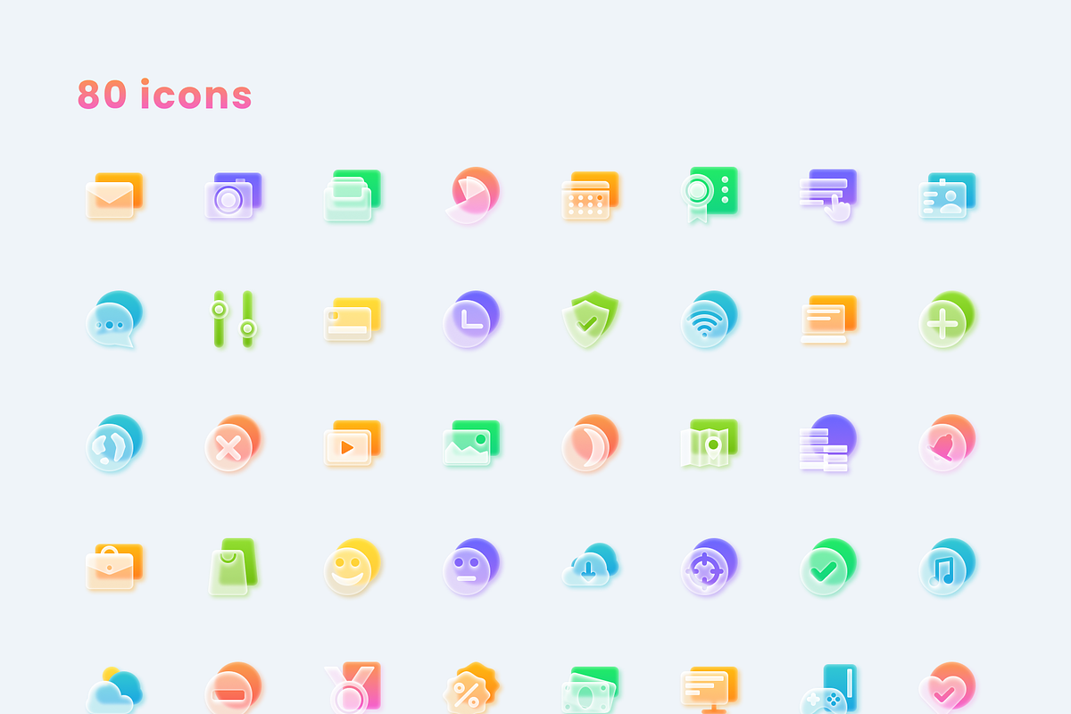 Frosted Glass Icons Set, an Icon by Amazing Custom Icons (Photo 7 of 8)