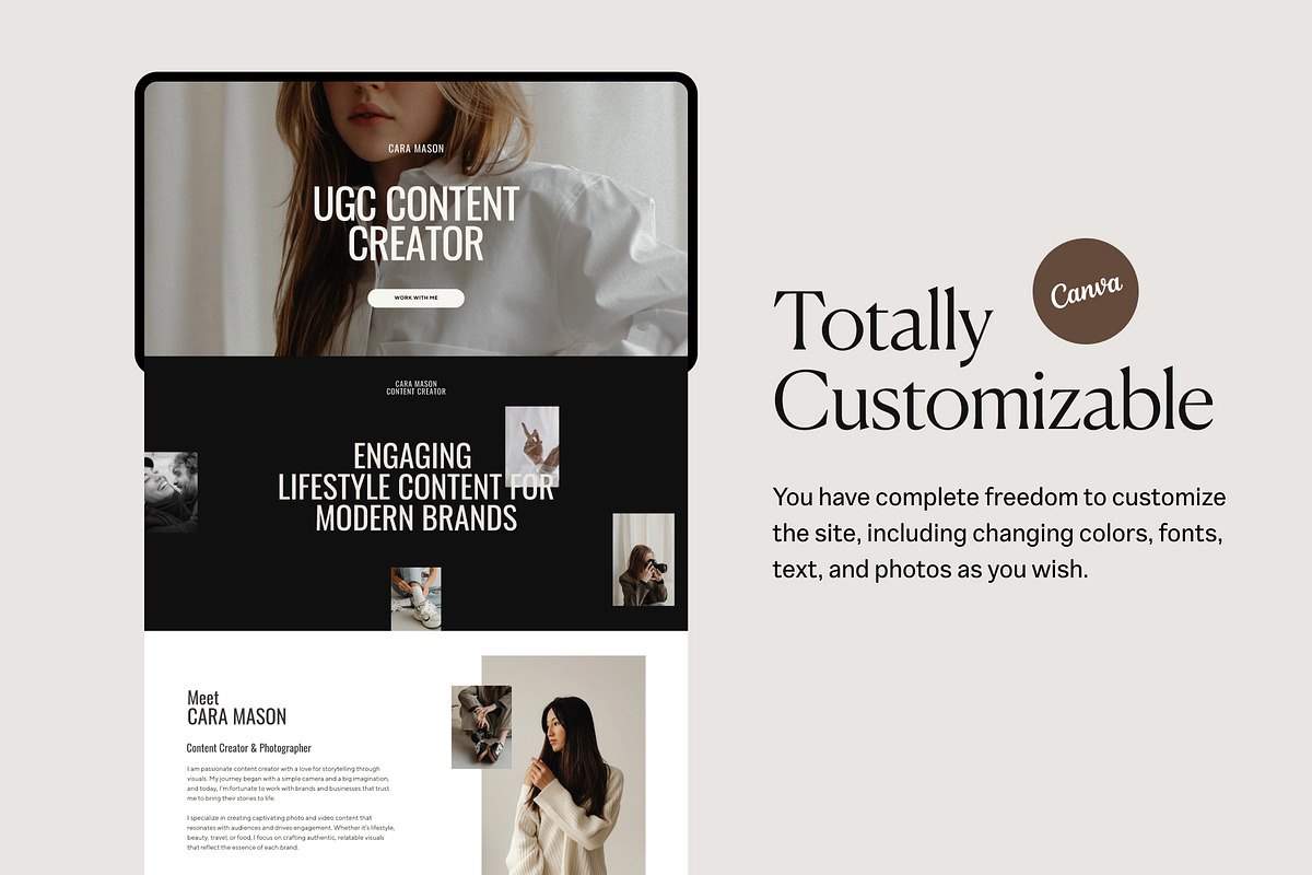 UGC Creator Website Template Canva, a Websites & App Template by The Soft Voice (Photo 4 of 7)