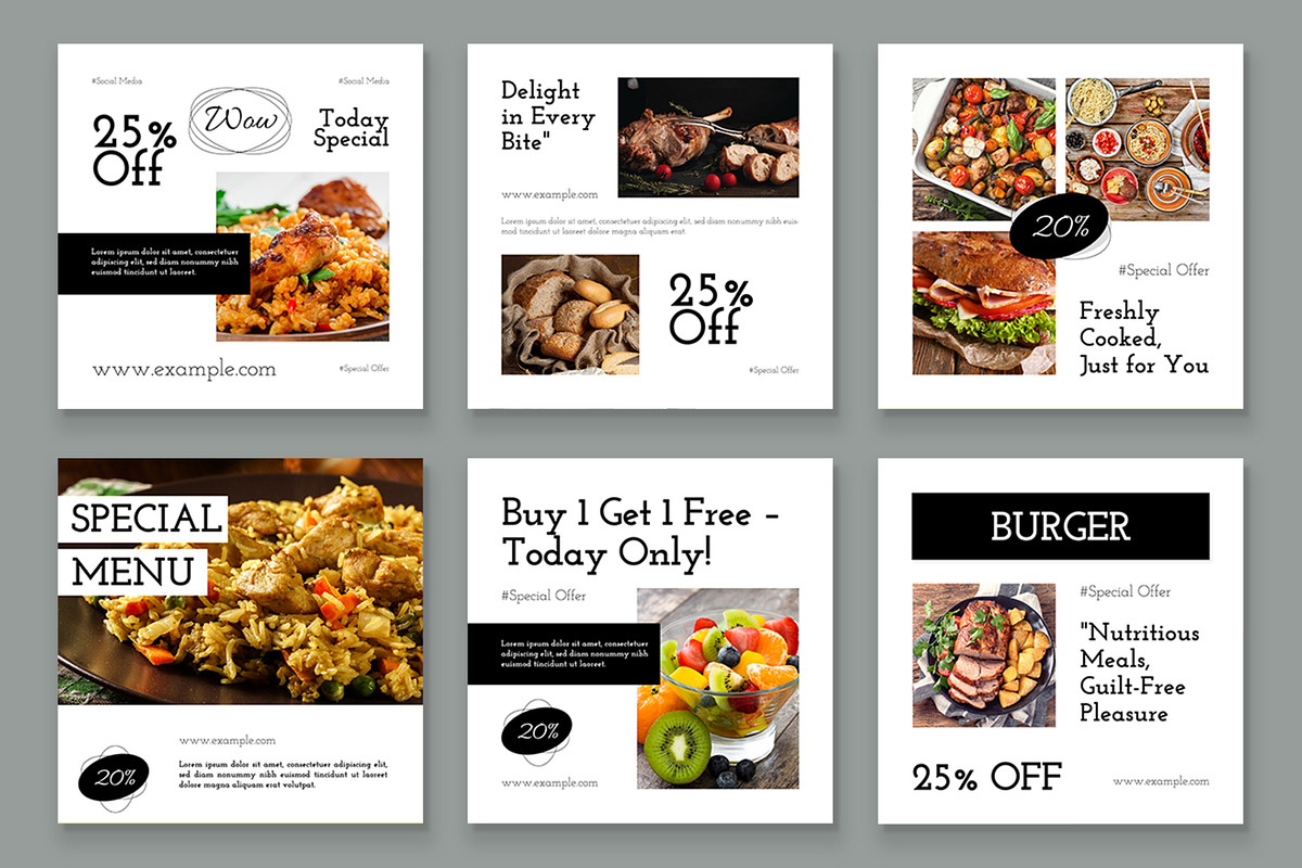 Food Social Media Post Template, a Social Media Template by CreativeShaper (Photo 2 of 3)