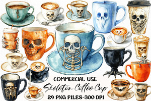 Halloween Skeleton Coffee Cup PNG, an Illustration by Craft Nest