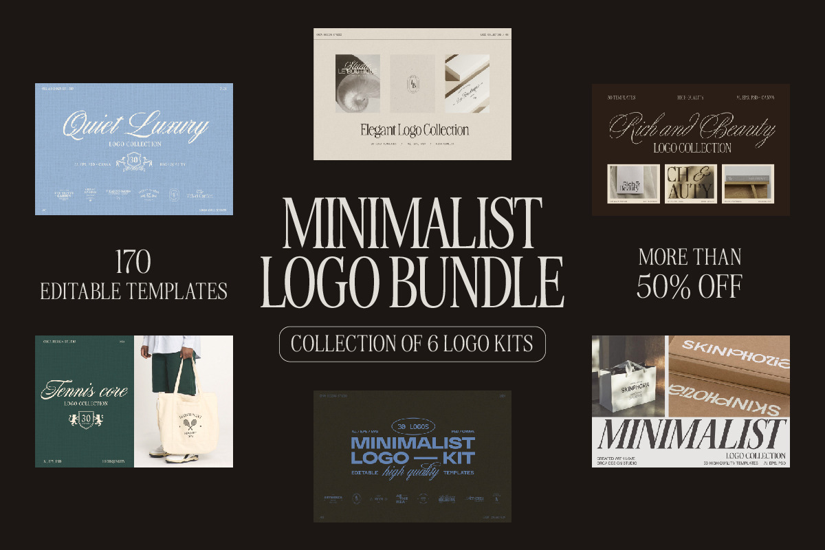 Minimalist Logo Bundle, a Branding & Logo Template by Orca Design (Photo 1 of 19)