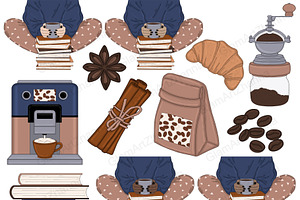 Books And Coffee Clipart