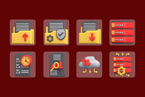 Data Management 3D Icon Pack