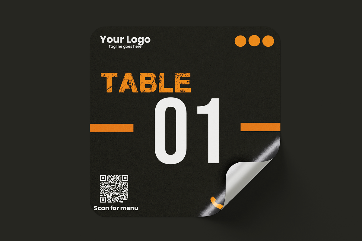 Restaurant Table Sticker & QR Menu, a Stationery Template by microtasker (Photo 2 of 3)