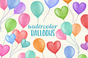 Watercolor Balloons Clipart, an Illustration by Doodle and Stitch (Thumbnail 1 of 2)