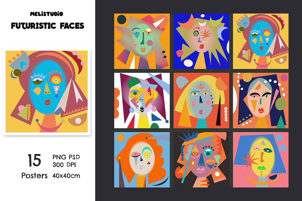 Futuristic Faces Illustrations, a Person Illustration by melistudio (Photo 2 of 5)