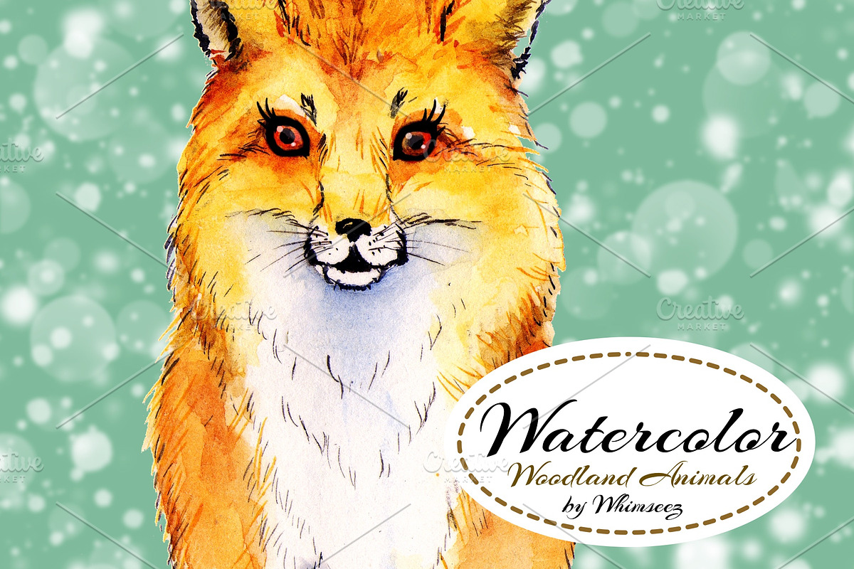 Watercolor Woodland Animals #2, an Animal Illustration by Whimseez (Photo 2 of 4)
