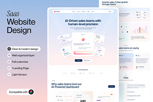 saas Landing Page, an UI Kit Template by sajon.co