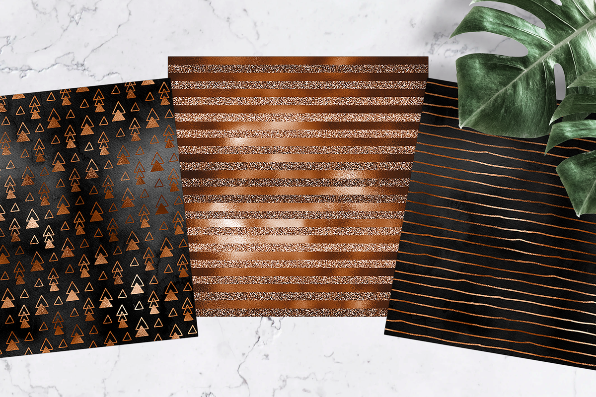 Black & Copper Digital Paper, a Pattern Graphic by Brandi Lea Designs (Photo 5 of 5)