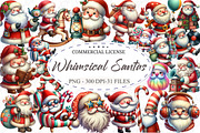 Quirky Whimsical Santas Clipart, an Illustration by designcity5 (Thumbnail 1 of 5)