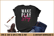 Wake Pray Slay Inspirational SVG, a Seasonal Illustration by Handy Arts Studio (Thumbnail 2 of 3)