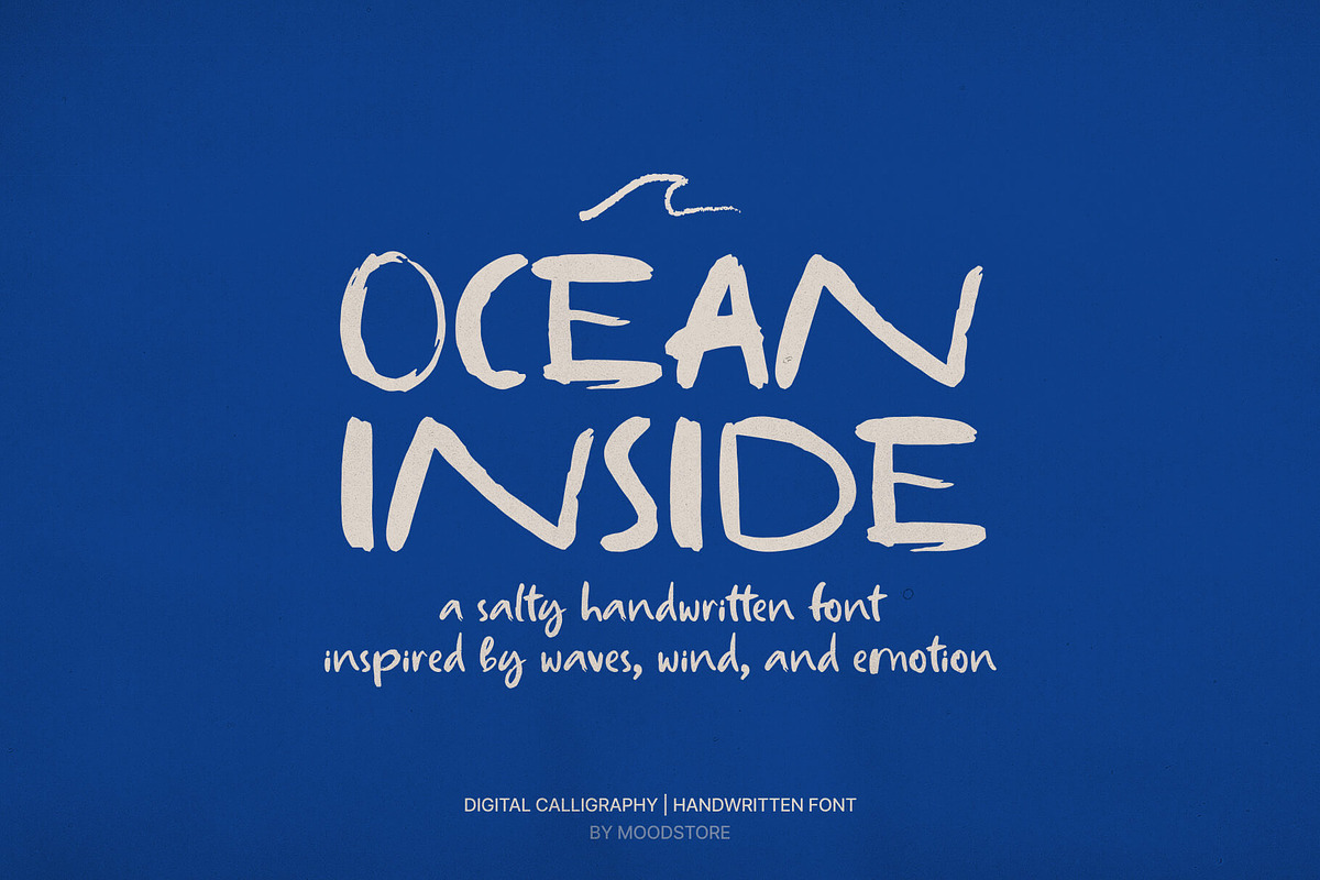 Ocean Inside Handwritten Font, a Handwritten Font by MOODSTORE (Photo 1 of 12)
