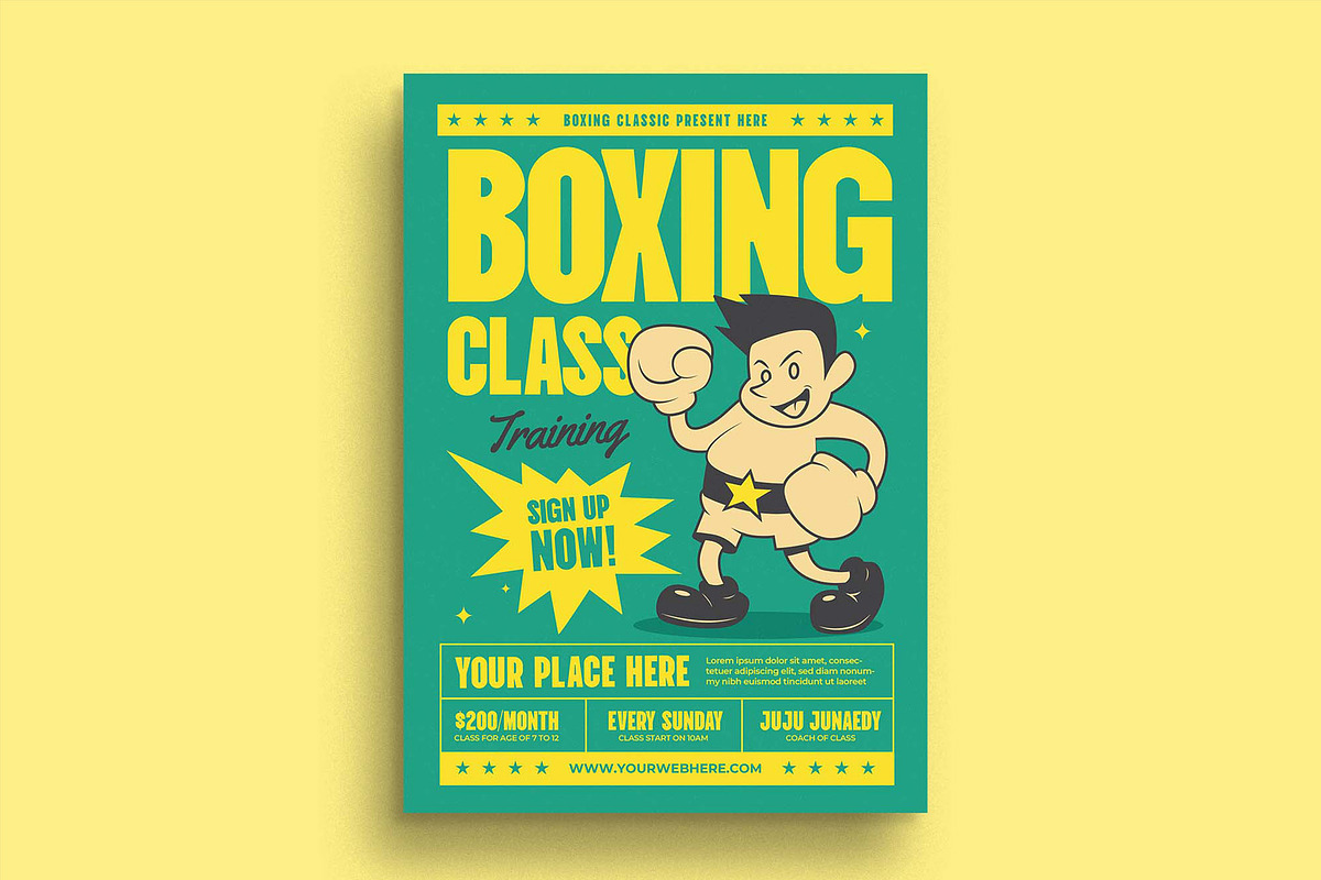 Boxing Class Training Flyer Template, a Flyer Template by megarez (Photo 4 of 4)