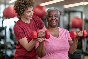 Physiotherapist supports senior, a Sports & Recreation Photo by Lermont51