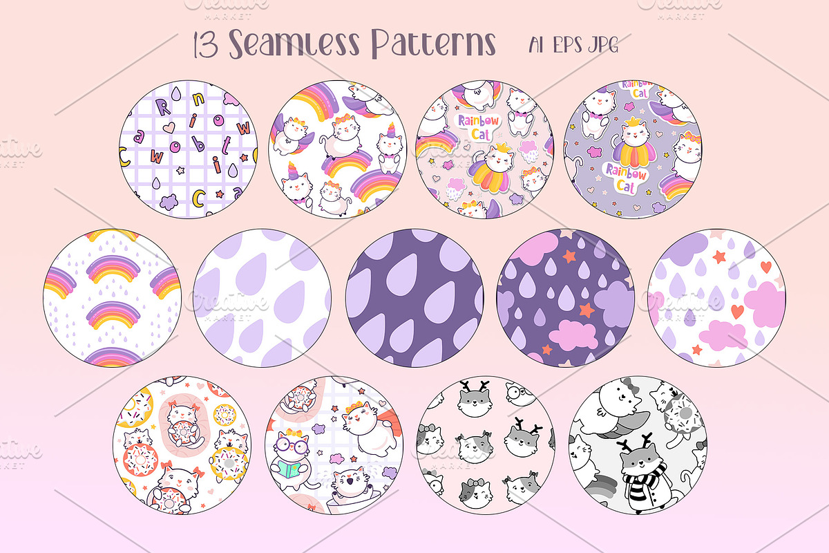 Cute Cats. Vecor Clipart, an Animal Illustration by YuNa (Photo 8 of 8)