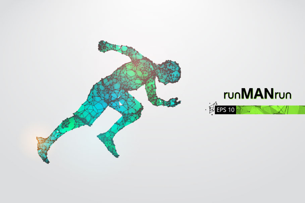 Silhouettes of running athlete, man, a Healthcare Illustration by Matrosovv (Photo 3 of 4)