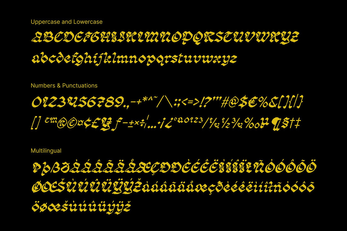 CS Rolins Pixel, a Blackletter Font by Craft Supply Co. (Photo 8 of 8)
