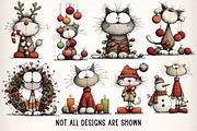 Whimsical Christmas Cat Clipart PNG, an Illustration by Dream Creation (Thumbnail 4 of 8)