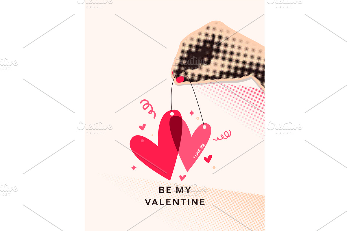 Valentines day greeting banner, an Illustration by Zaie