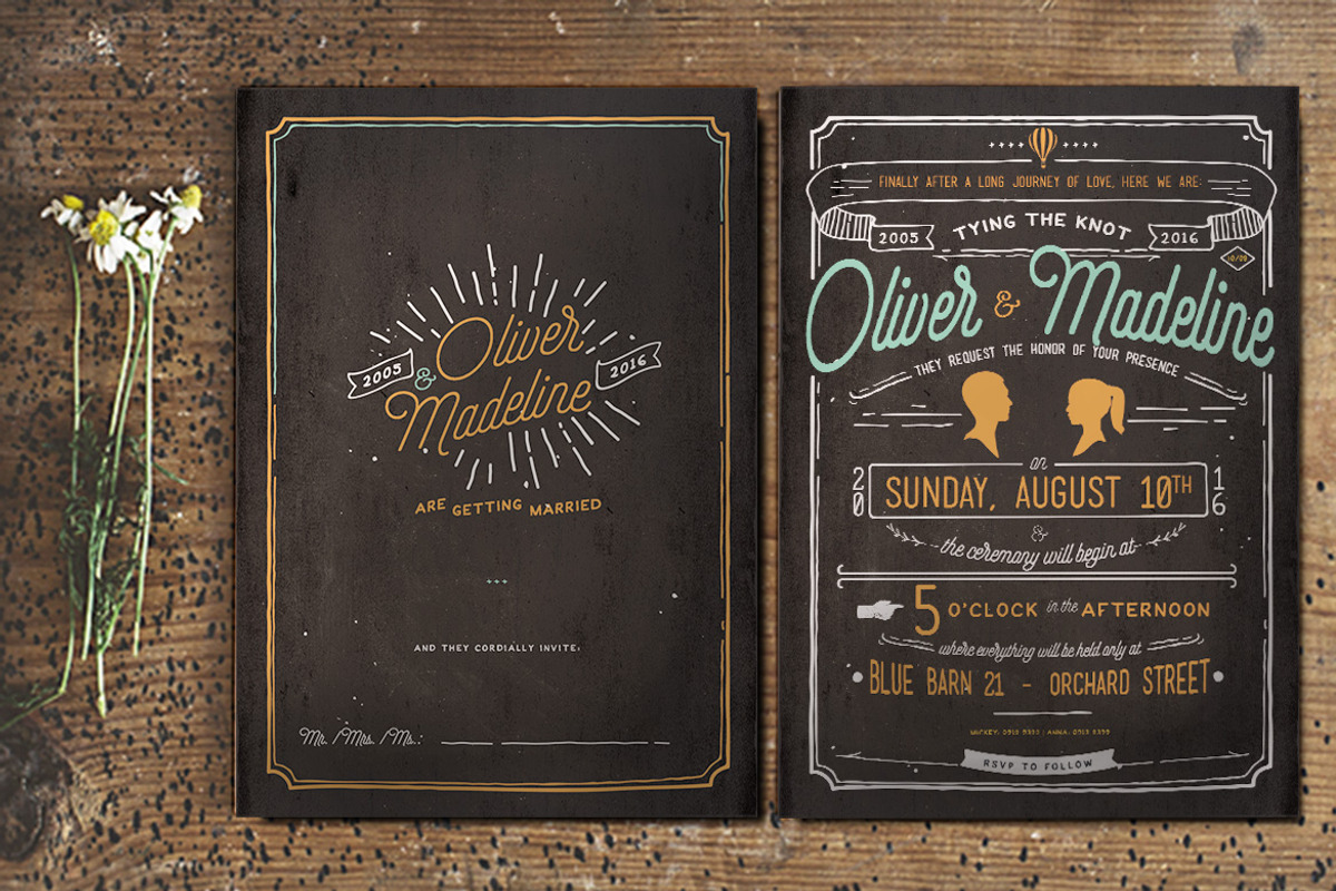 Vintage Hand Lettering Wedding Suite, an Invitation Template by BlueRobinDesignShop (Photo 2 of 4)