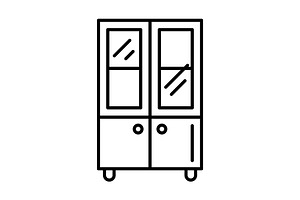 Cupboard with shelves icon., an Outline Icon by incomible